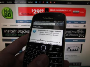 BlackBerry Screen Reader, una aplicación guía para invidentes