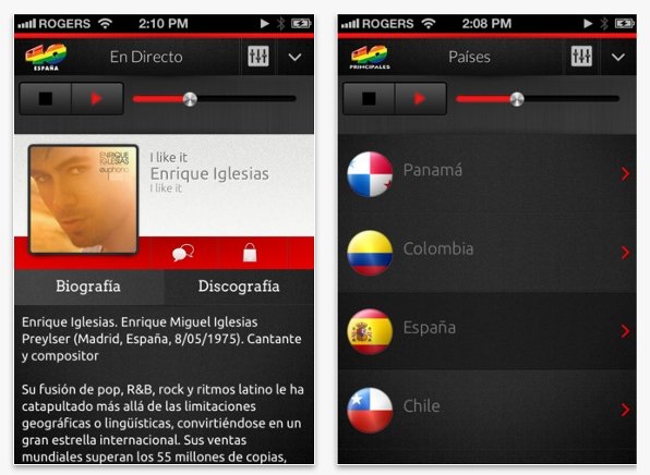 Los 40 Principales lanza una app multipaís para iPhone, Android, BlackBerry y Windows Phone