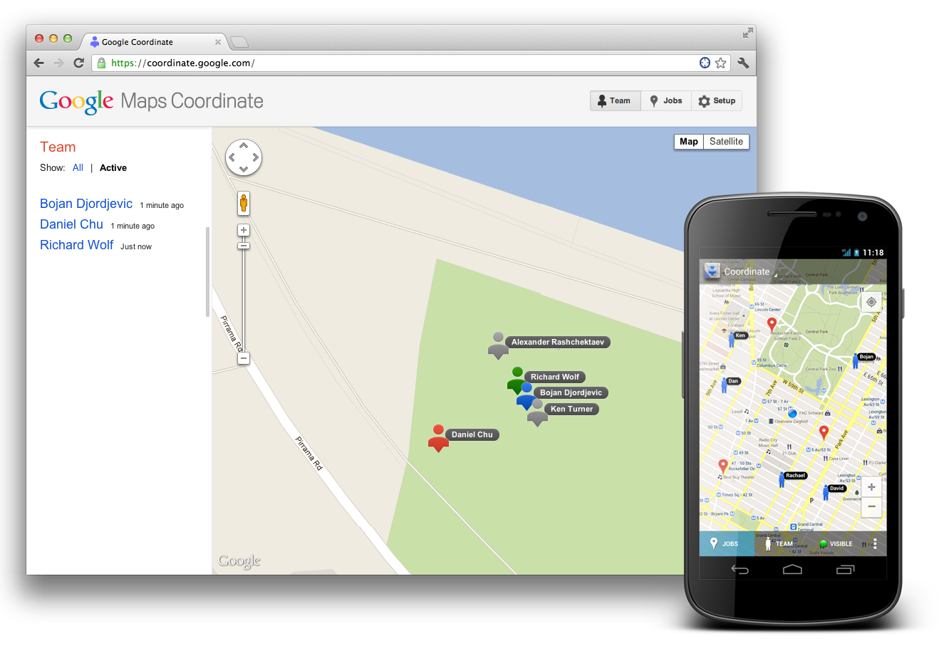 Google Maps Coordinate para las empresas ahora con App de iOS