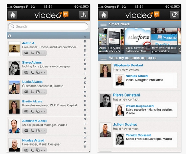 Viadeo mejora su presencia en Android, iPhone, BlackBerry y Windows Phone 