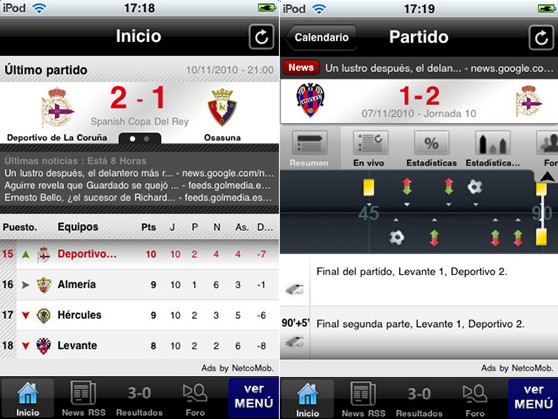 Apps para futboleros (2): Athletic, Real Sociedad y Depor