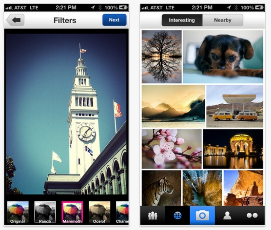 La app de Flickr para iPhone también añade filtros