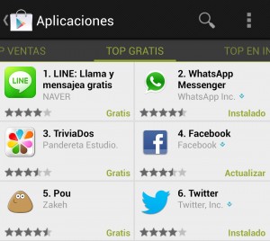 Line supera a WhatsApp en el top de apps gratuitas de Google Play