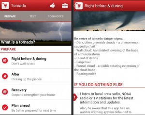 Una aplicación de la Cruz Roja Americana para alertar de tornados