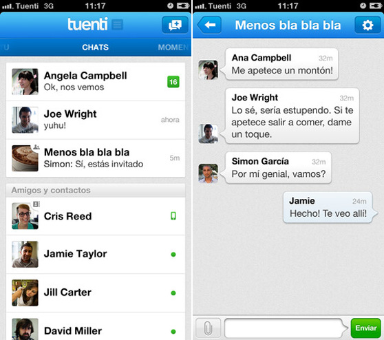 Los Chats de Grupo ganan protagonismo en el nuevo Tuenti y sus aplicaciones móviles