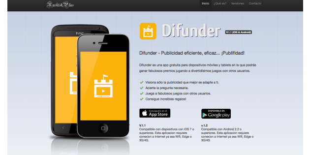 Difunder, una app para ganar premios jugando y viendo publicidad