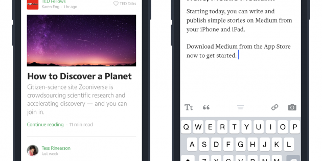 La app de Medium para iOS ya permite publicar posts directamente