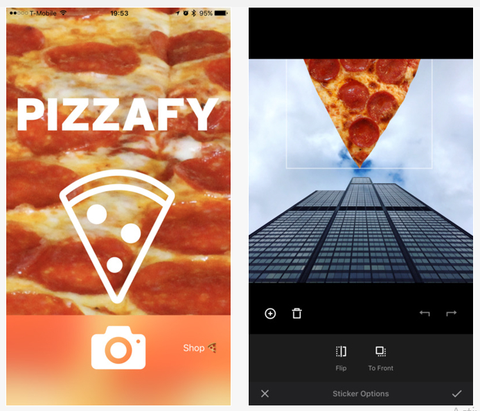 Pizzafy, la app que acompaña cualquier foto con porciones de pizza
