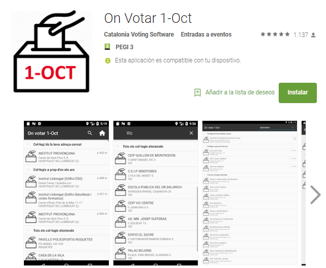Puigdemont da a conocer una app para que los catalanes sepan dónde pueden votar el 1-O