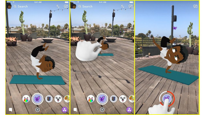 Snapchat ya permite incluir caracteres de Bitmoji en el mundo real