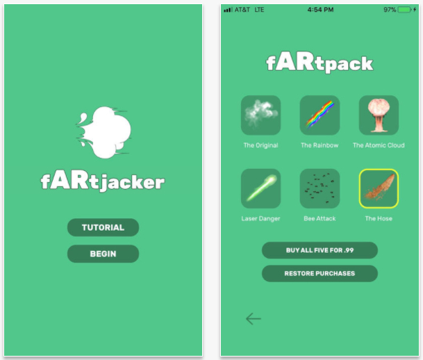 fARTjacker, una app para emular flatulencias en realidad aumentada
