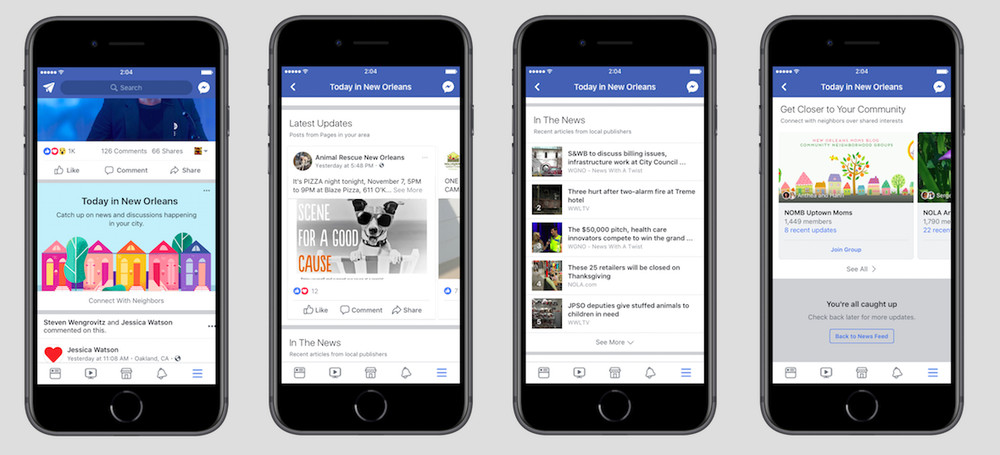 Facebook podría añadir una nueva sección a su app para noticias y eventos locales