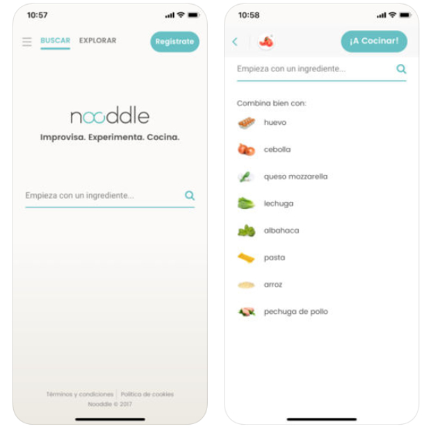 Nooddle, la app a la que le das dos ingredientes y te dice qué plato puedes cocinar