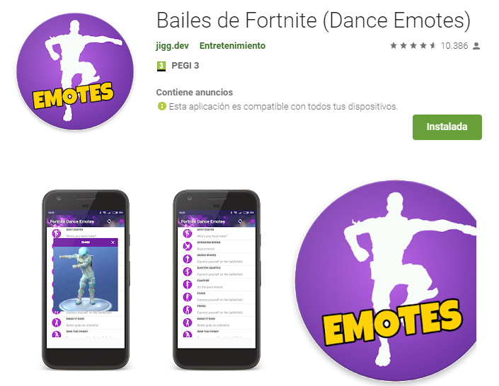Una app de bailes de Fortnite, entre las más descargadas de Android