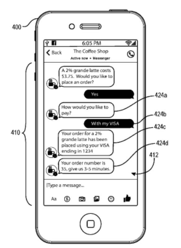 Facebook registra una patente para una app de mensajería con pagos