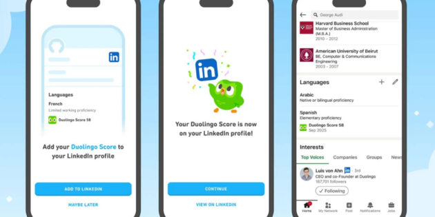 ¿Horas dándole caña a Duolingo? Ahora podrás enseñarlas en tu perfil de LinkedIn ¿Horas dándole caña a Duolingo? Ahora podrás enseñarlas en tu perfil de LinkedIn