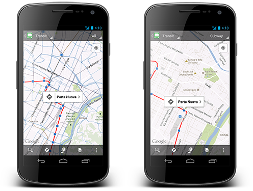 Google Maps para Android ya permite consultar el tránsito por cada tipo de transporte público