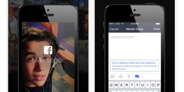 Facebook lanza Mentions, una app para celebrities