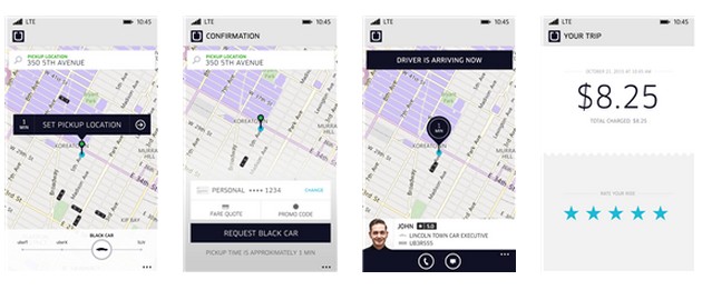 Uber, ya disponible en Windows Phone