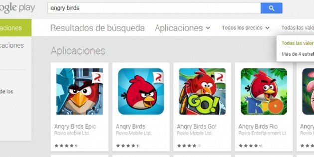 Google Play ya filtra las apps con mejores calificaciones