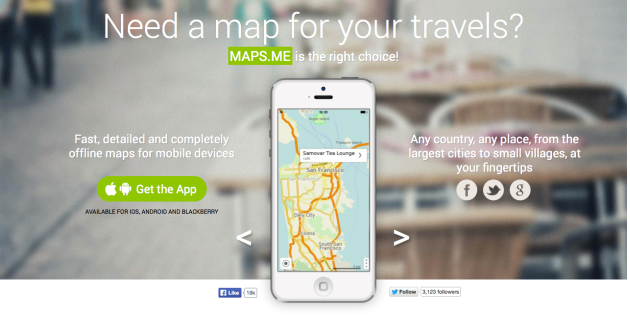 MAPS.ME, una interesante app para consultar mapas offline, pasa a ser gratuita