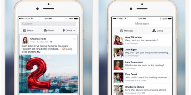 Facebook at Work, la red social para empresas de Facebook, llega a iOS y Android