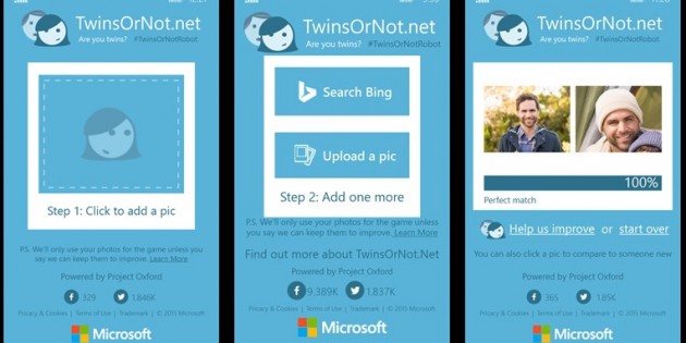Microsoft lanza una app de TwinsOrNot para Windows Phone
