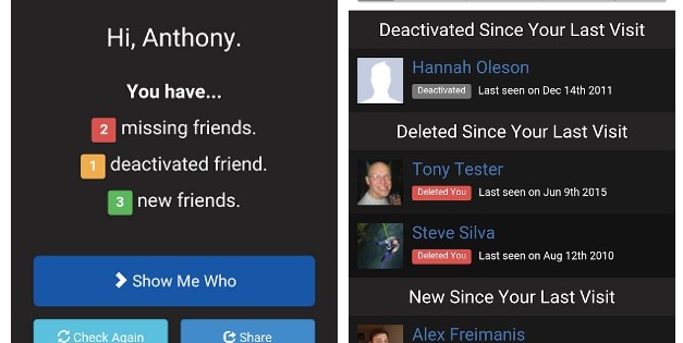 Una app para saber quién te eliminó en Facebook