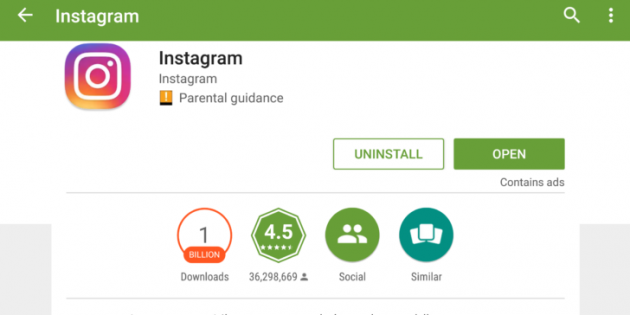 La app de Instagram para Android supera los mil millones de descargas