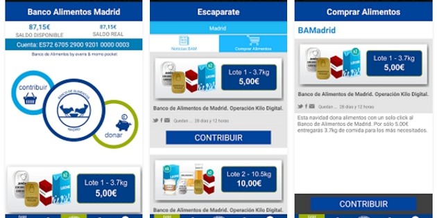 Bamadrid, la app que te permite donar alimentos con un solo click