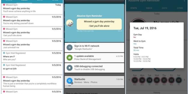 Abusive Gym Reminder, la app que te pone a caldo si pasas de ir al gimnasio