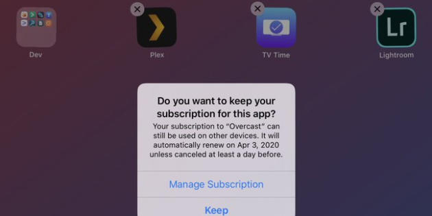 iOS 13 te avisará si eliminas apps con suscripciones activas