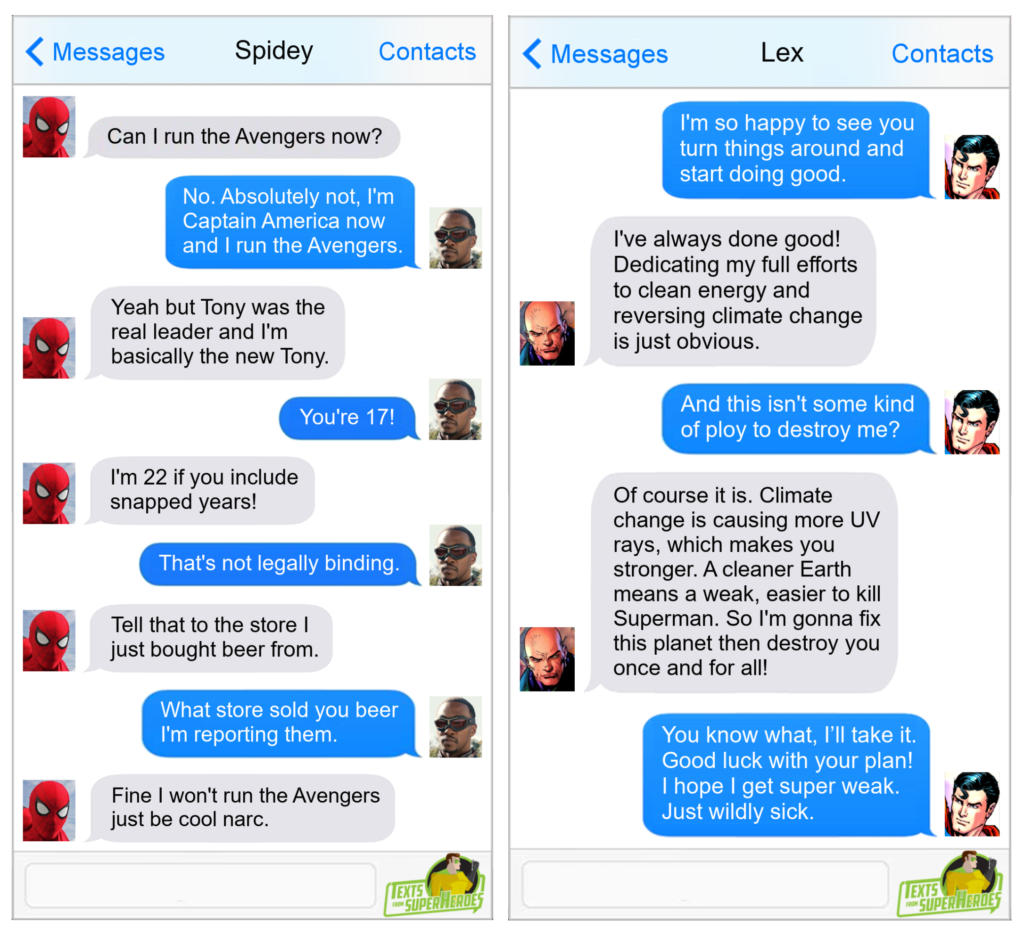 Texts From Superheroes: Las conversaciones de WhatsApp de los superhéroes al descubierto