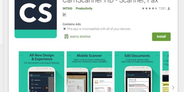 CamScanner vuelve a estar disponible en Google Play