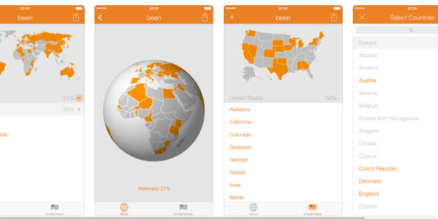 Been, la app para que fardes de los países que has visitado