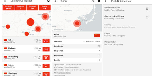 Coronavirus Tracker, la app para seguir el número de infectados y fallecidos en todo el mundo