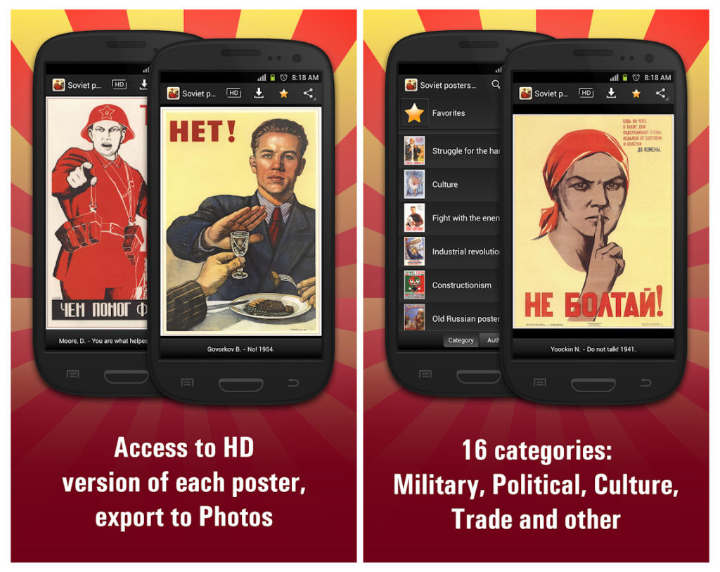 Soviet posters, la app para encontrar los mejores carteles de la Unión Soviética