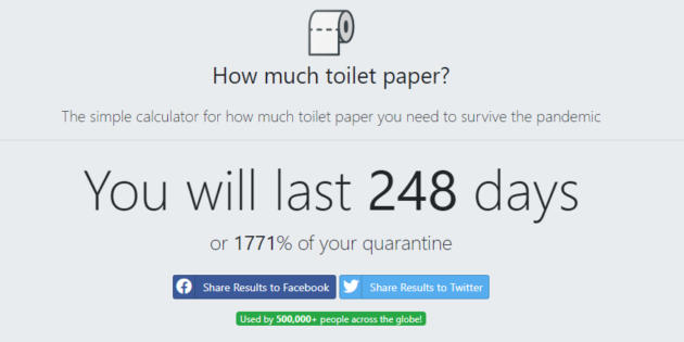 Esta app te dice la cantidad de papel higiénico que necesitas para pasar la cuarentena