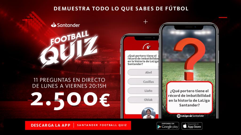 El concurso Santander Football Quiz, ahora todos los días a las 20.15h