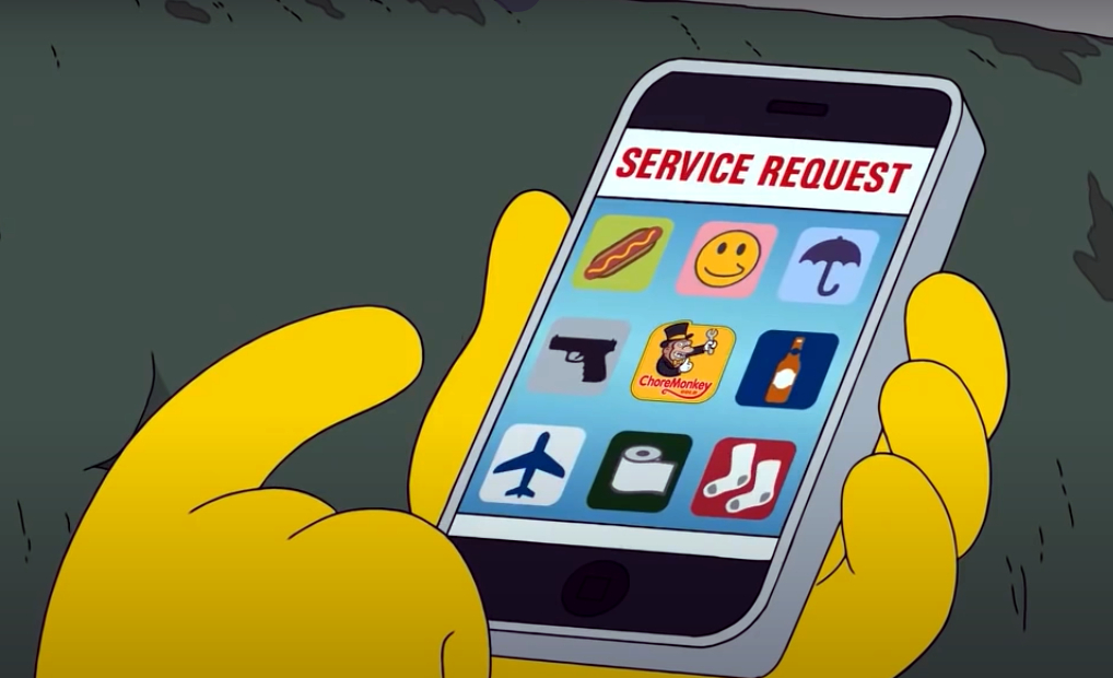 El episodio de Los Simpson donde Homer descubre una app para que le hagan todo