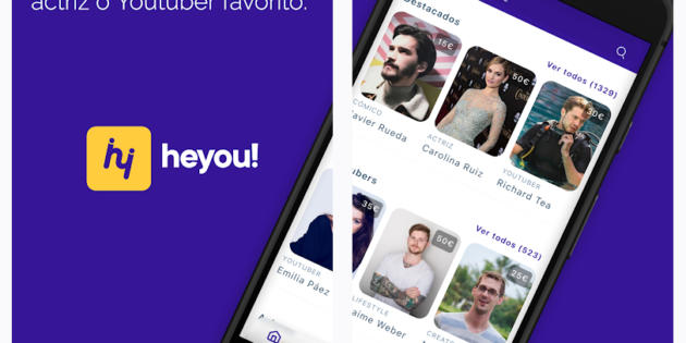 Heyou permite pedir a los famosos vídeos personalizados para sorprender a amigos y familiares