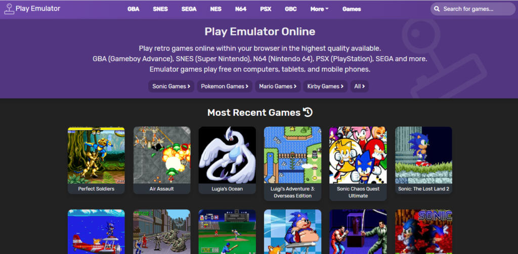 Play Emulator, la plataforma para disfrutar de miles de juegos retro en el navegador de tu móvil