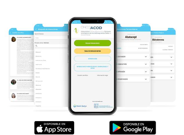 ONCO/ACOD, una app para conocer las interacciones entre fármacos quimioterápicos y anticoagulantes