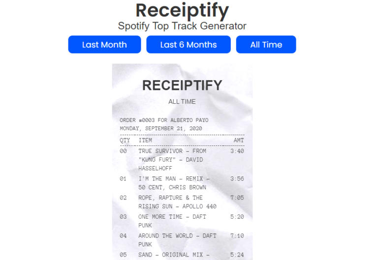 spotify receiptify