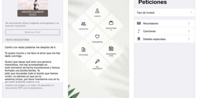 Esta aplicación te permite organizar tu propio funeral y crear un testamento social