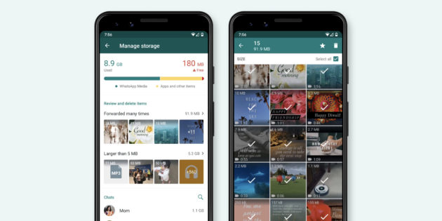 WhatsApp mejora su herramienta de gestión de almacenamiento para no canibalizar la memoria de tu teléfono