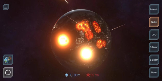 Destruye planetas o zonas de la Tierra sin pestañear con Solar Smash