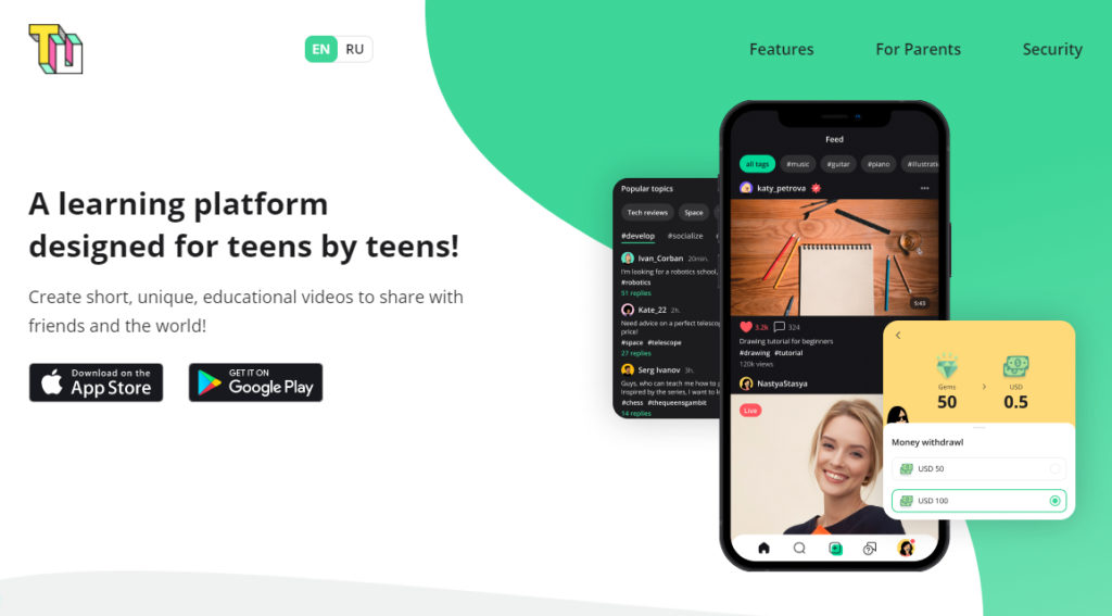TeenUp, una app de vídeos cortos educativos creada por niños para niños