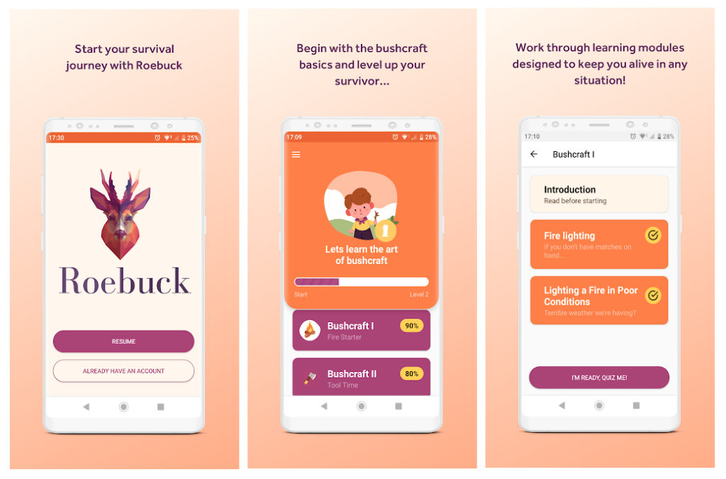 Roebuck, una app para aprender a sobrevivir en cualquier situación