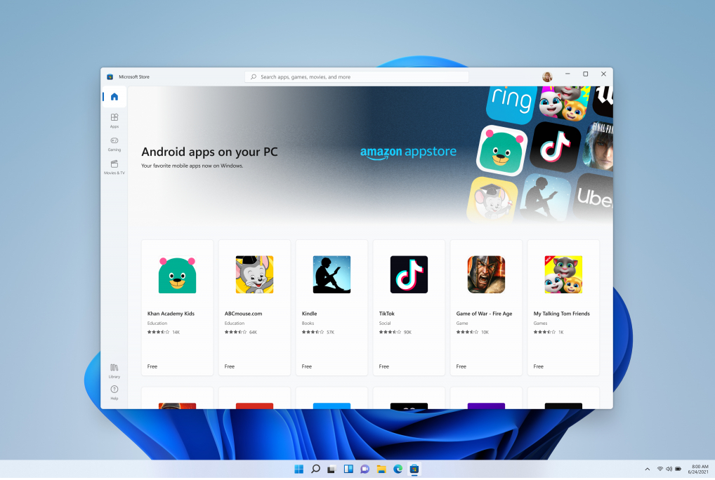 Windows 11 permitirá ejecutar apps Android de manera nativa